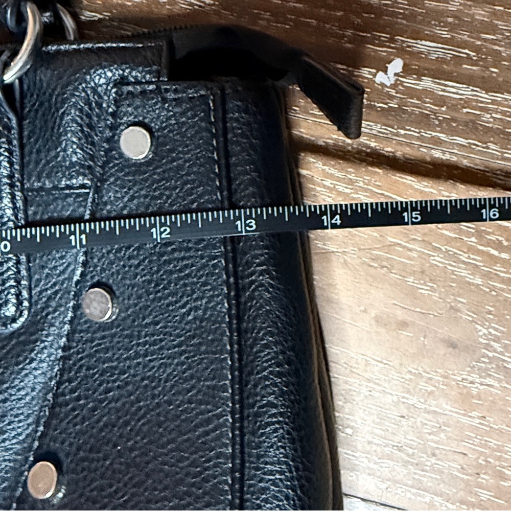 B.O.C. Black Leather Studded Bag Purse - Picture 5 of 8